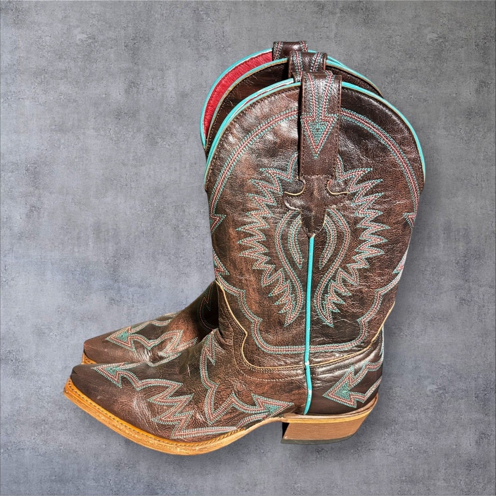 Macie Bean  Women's Embroidered Western‎ Boots Snip Toe Multicolor Size 6M